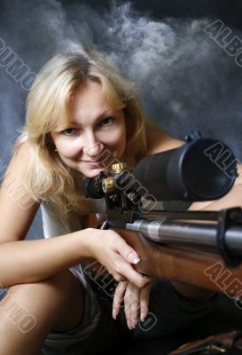 Woman with a gun