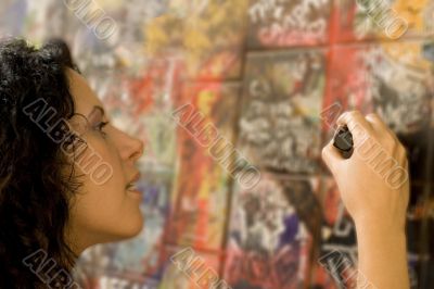 painting on a brick wall