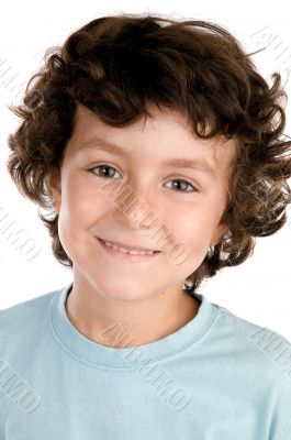 Portrait of a handsome boy with blue shirt
