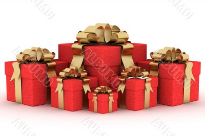 Gift boxs. 3D image.