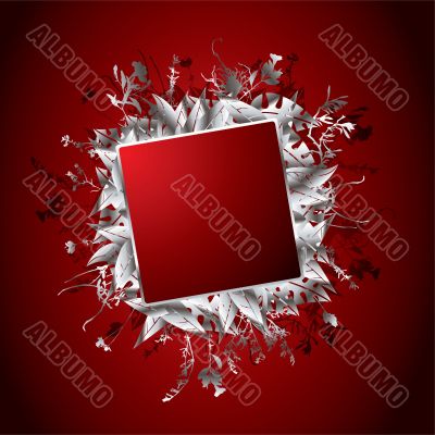 floral banner red