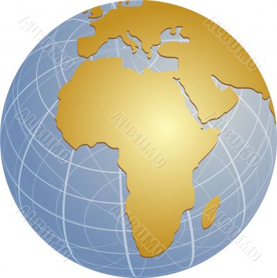 Map of Africa on globe  illustration