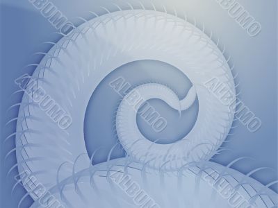 Swirling spiral fronds abstract