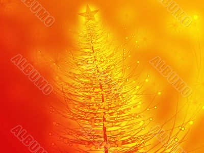 Sparkly christmas tree illustration