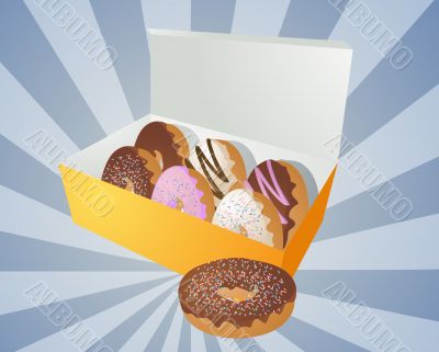 Box of donuts illustration