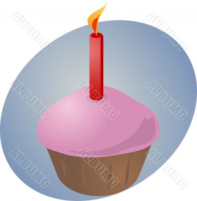 Birthday cupcake with candle