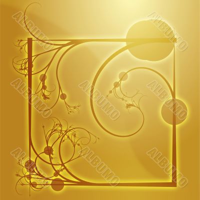 Floral border frame square