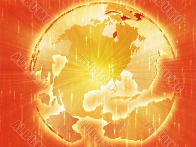 Map of the Americas on globe  illustration
