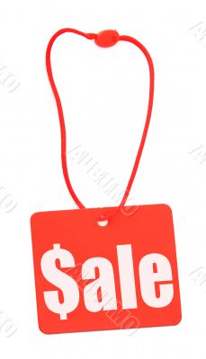 Sale tag on white