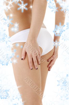 healthy back in white panties