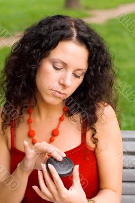 beautiful woman with mirror