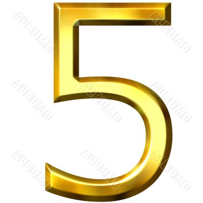 3d golden number 5