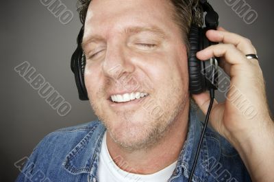 Man Wearing Headphones