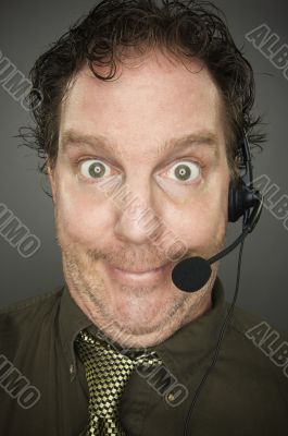 Giddy Businessman Smiles