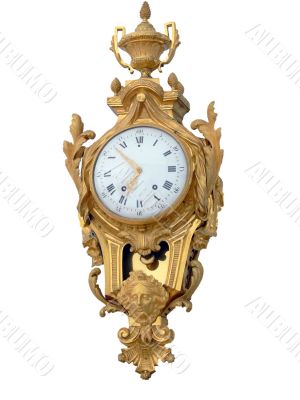 Gold clock isolated