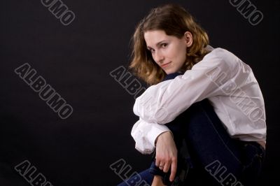 sitting woman