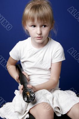 girl with flash-light