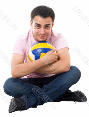 man with volleyball