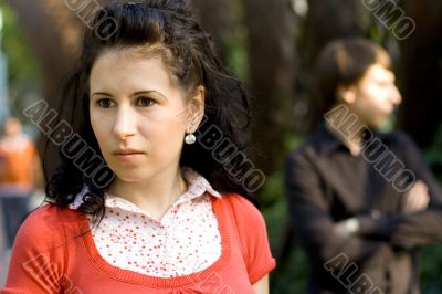 unhappy young couple