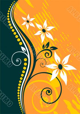 orange floral background