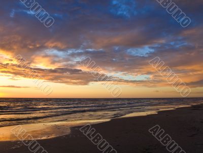 Sunset on the sea