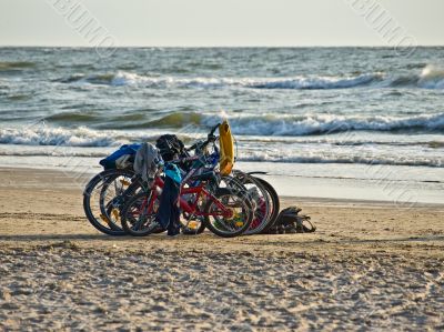Bicycles on the beach