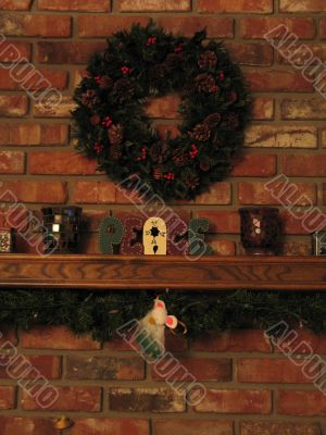 peace sign on a mantel