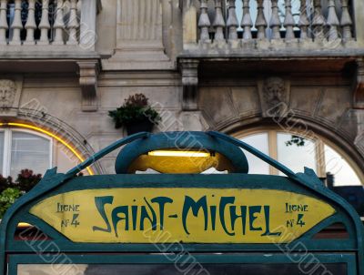Modern style of metro station entrances in Paris