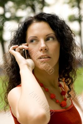 pretty woman using mobile phone