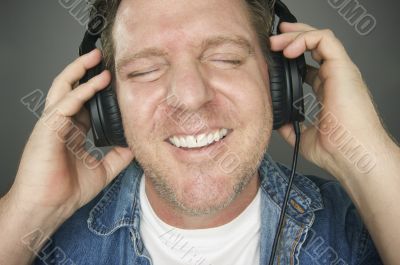 Man Wearing Headphones