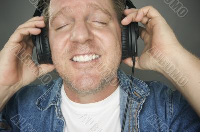 Man Wearing Headphones
