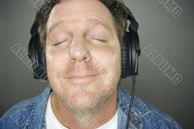 Man Wearing Headphones