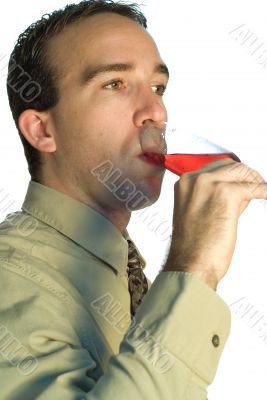 Worker Drinking Wine