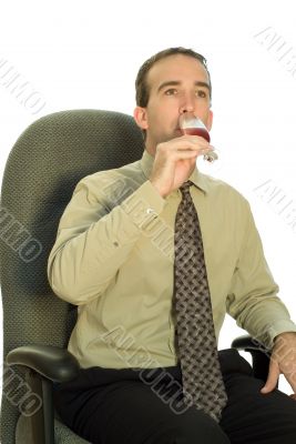 Businessman Drinking Wine