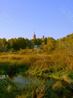 Landscape with church
