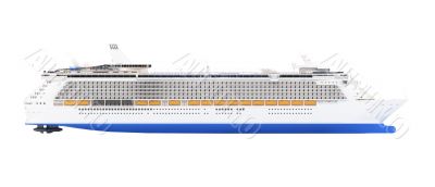 Cruise ship isolated side view