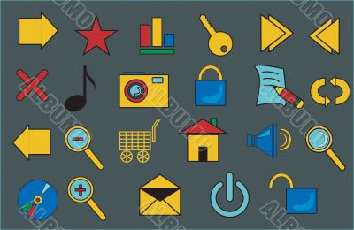 Buttons, symbols
