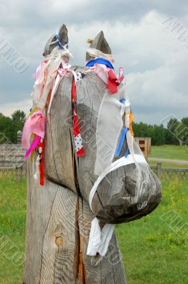 Head of wooden horse