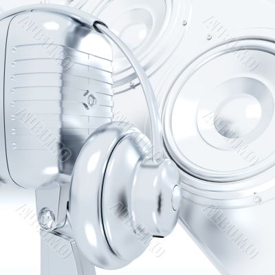 microphone and headphones