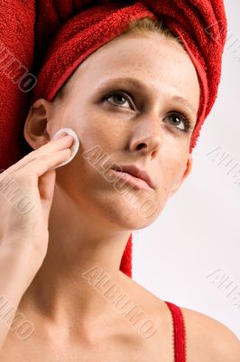 Removing the make-up from my face