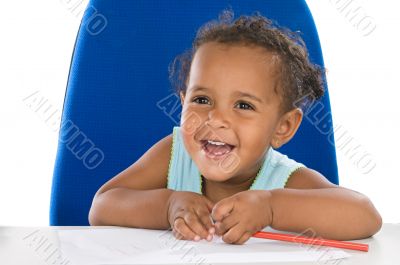 Adorable baby student