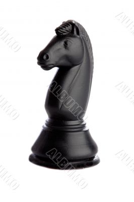 The knight. Black chess piece