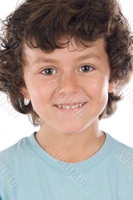 Portrait of a handsome boy with blue shirt