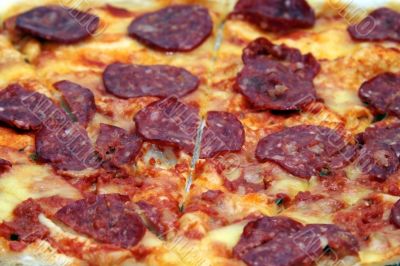 close-up of pepperoni pizza