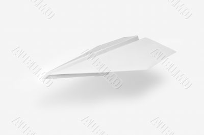 Isolated white paper airplane