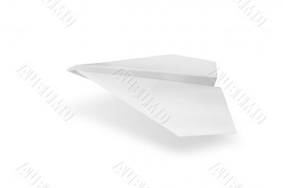 Isolated white paper airplane