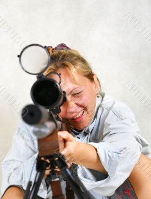 Woman with a gun