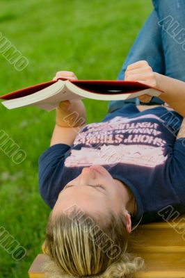 woman reading in the park