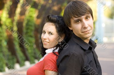 happy attractive couple together