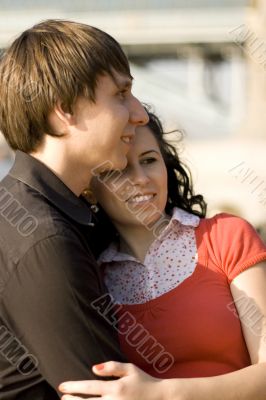 happy attractive couple together